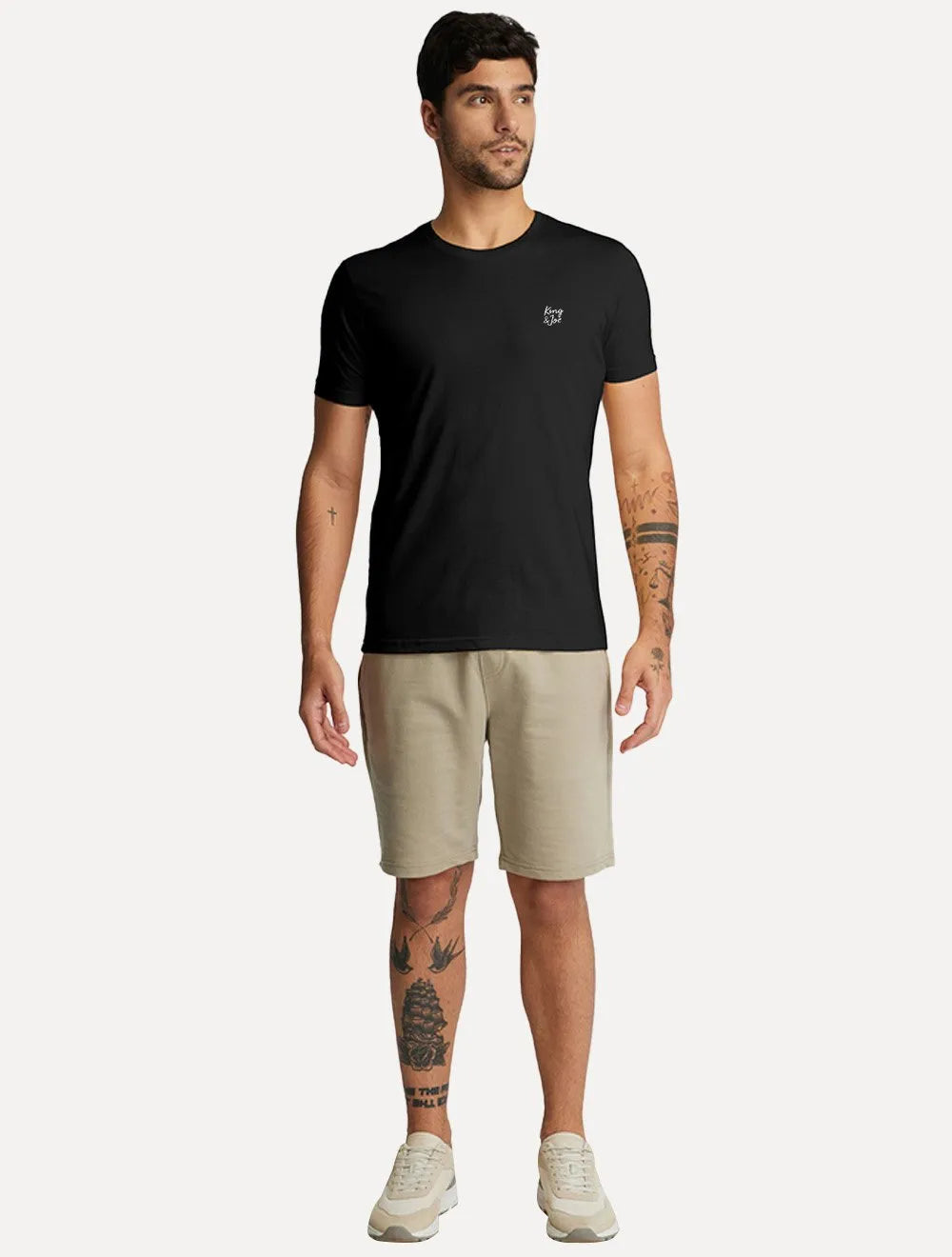 Camiseta King & Joe Masculina Basic Script Peito Preta