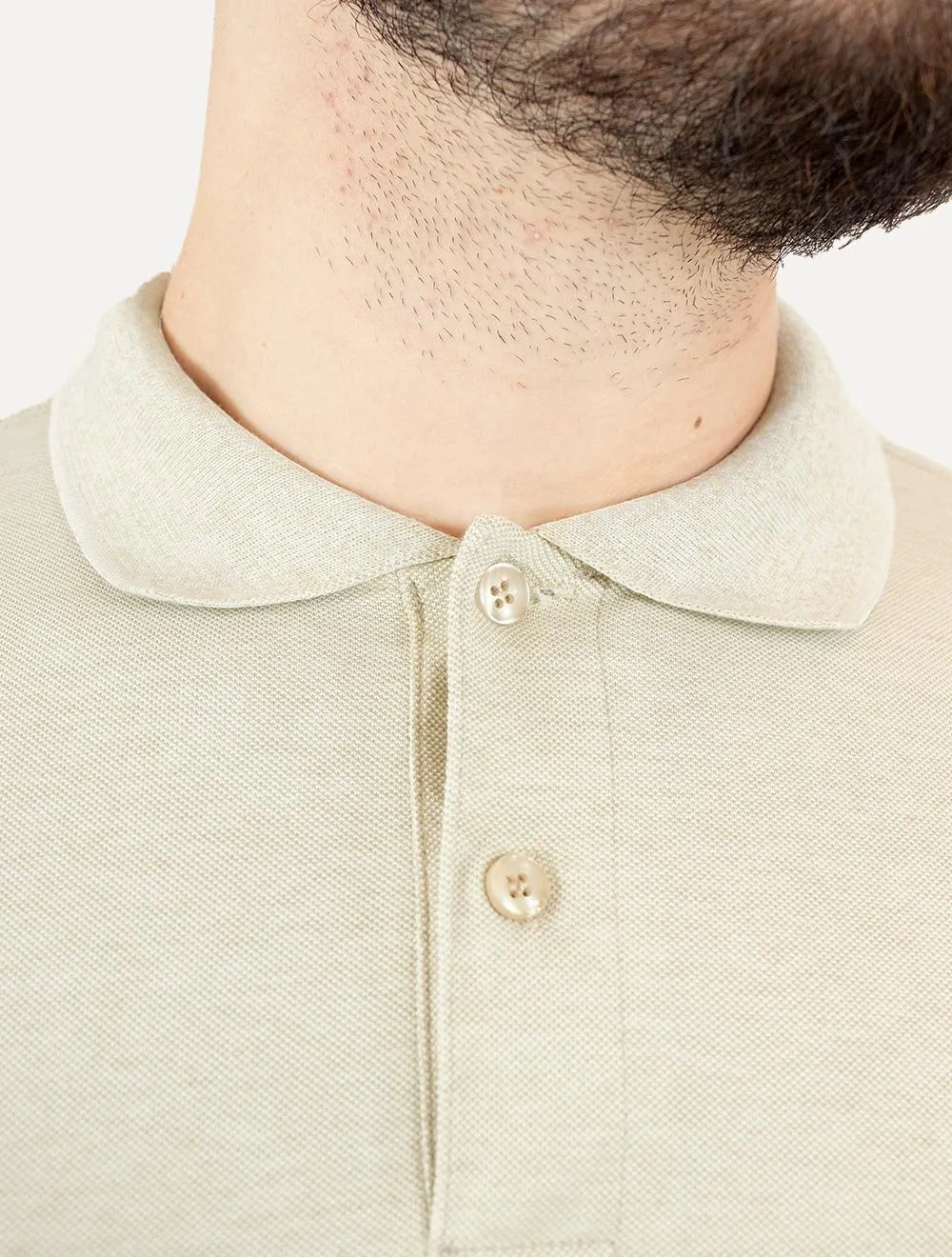 Polo Dixen Masculina Piquet Gola Lisa Cáqui Mescla Claro