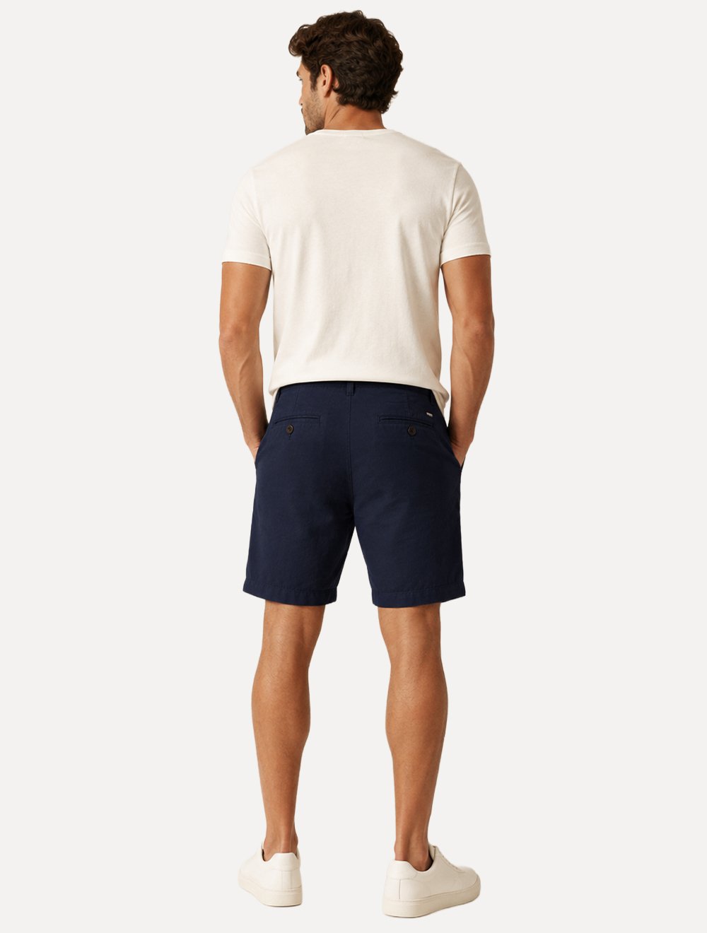 Bermuda Reserva Masculina Casual Linho Azul Marinho