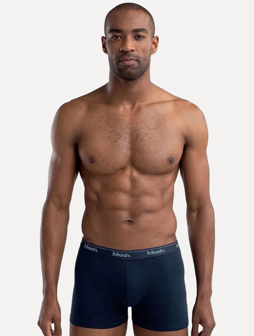 Cueca Mash Boxer Cotton Basic Preta/ Marinho Pack 2UN