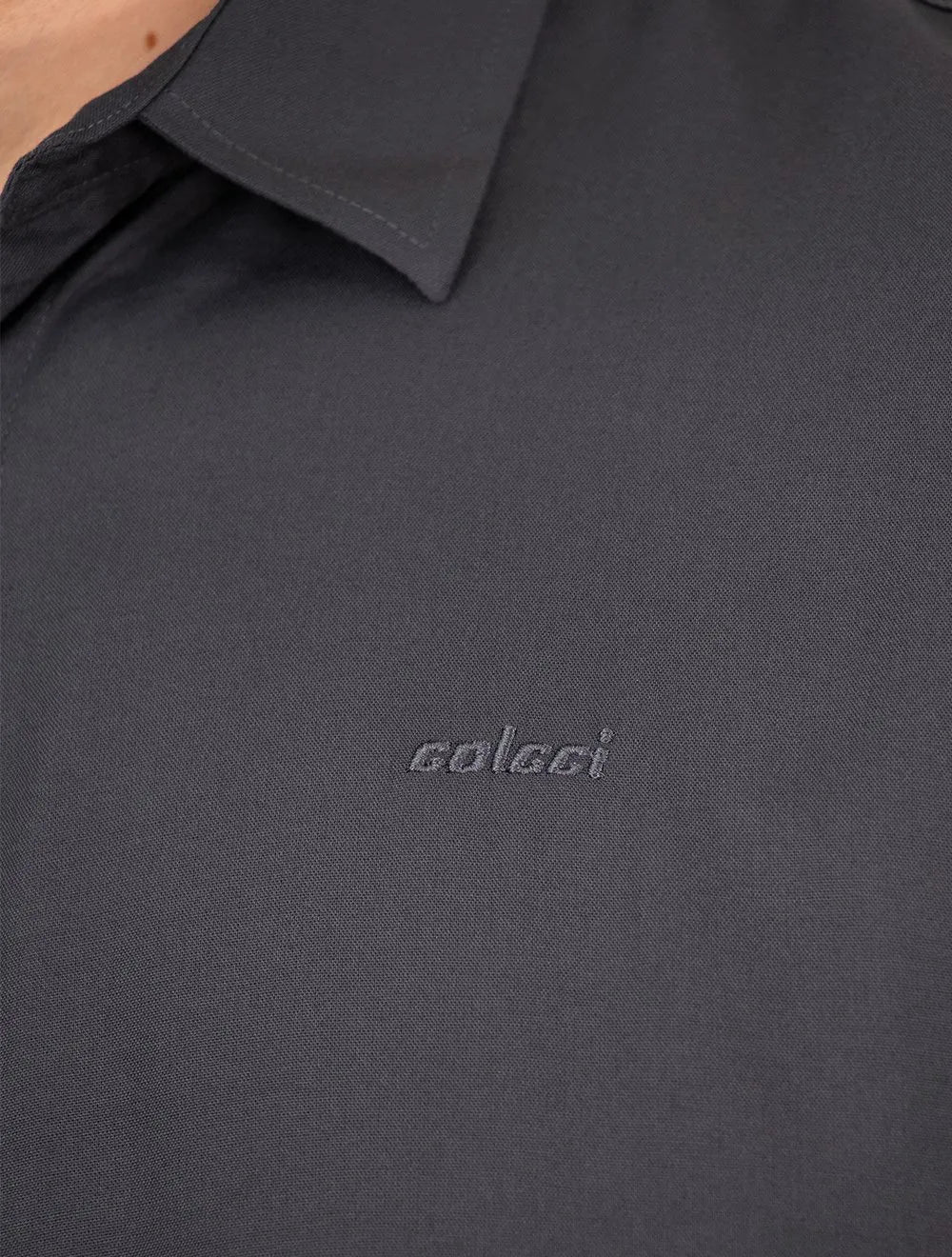 Camisa Colcci Masculina Relax Logo Grafite