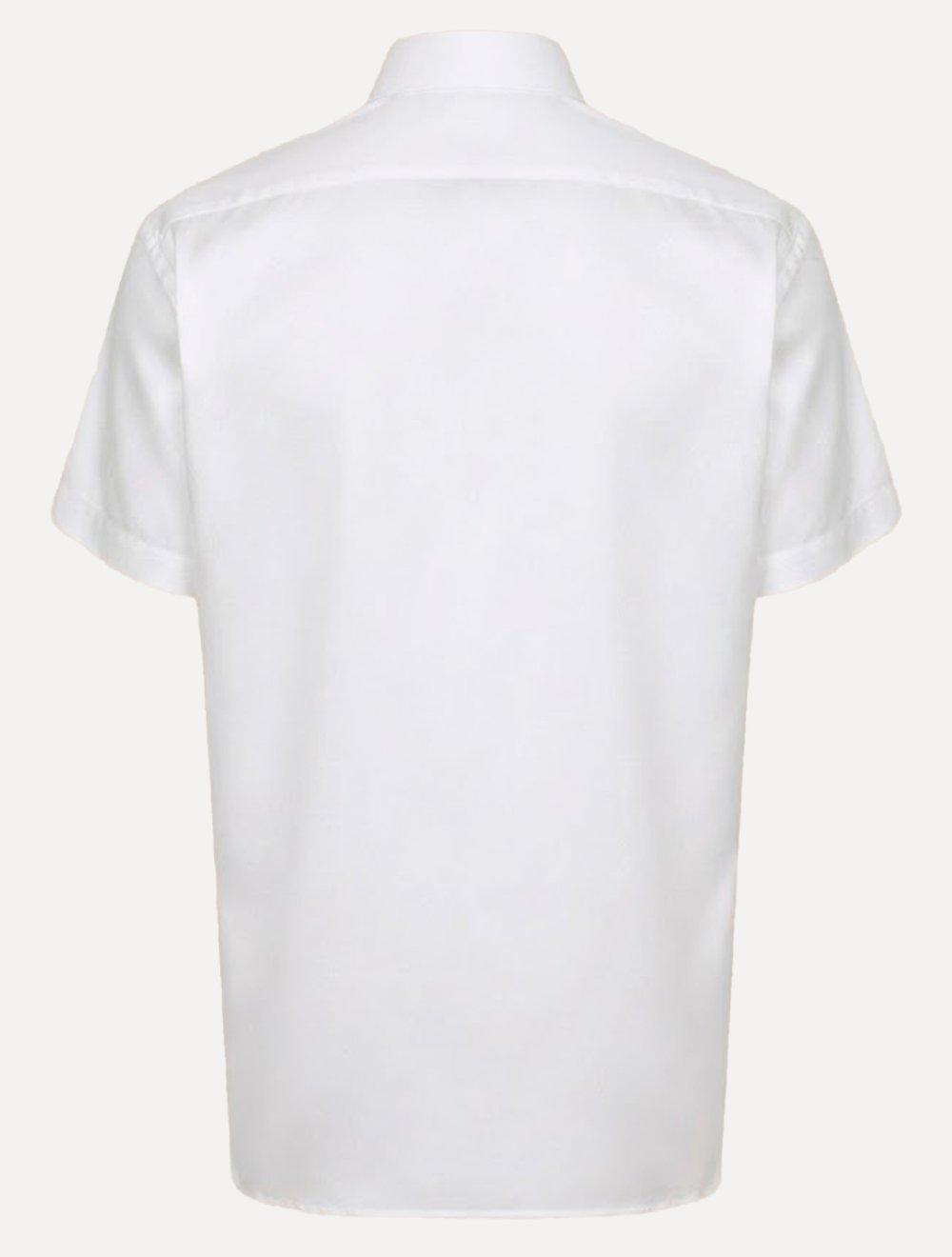 Camisa Dudalina Masculina Manga Curta Slim Superfine Cotton Tricoline Lisa Branca