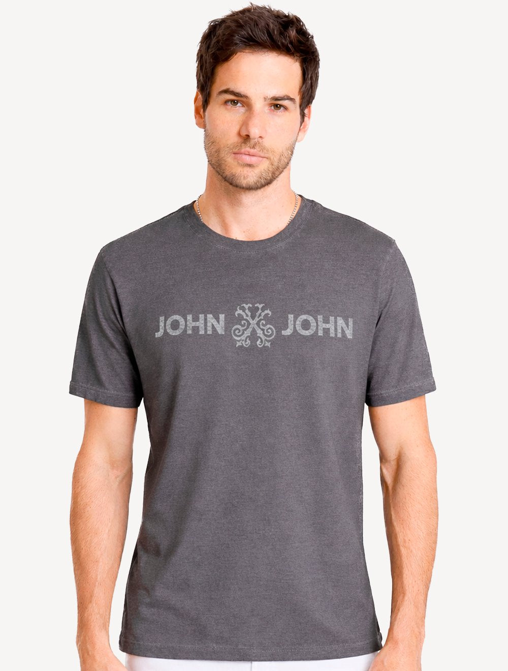 Camiseta John John Masculina Fit Basic Cinza Escuro
