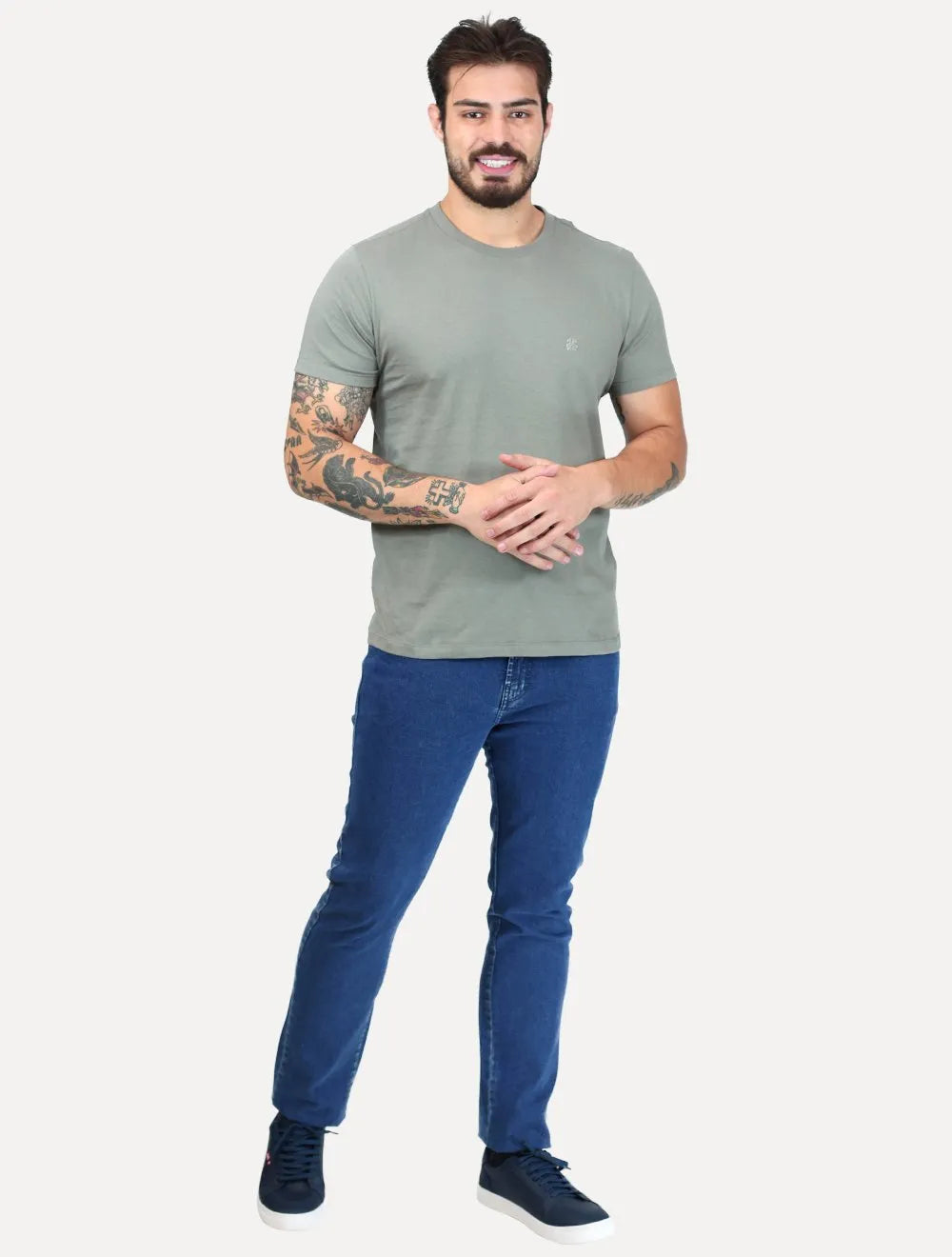Camiseta John John Slim Fit One Cinza Médio