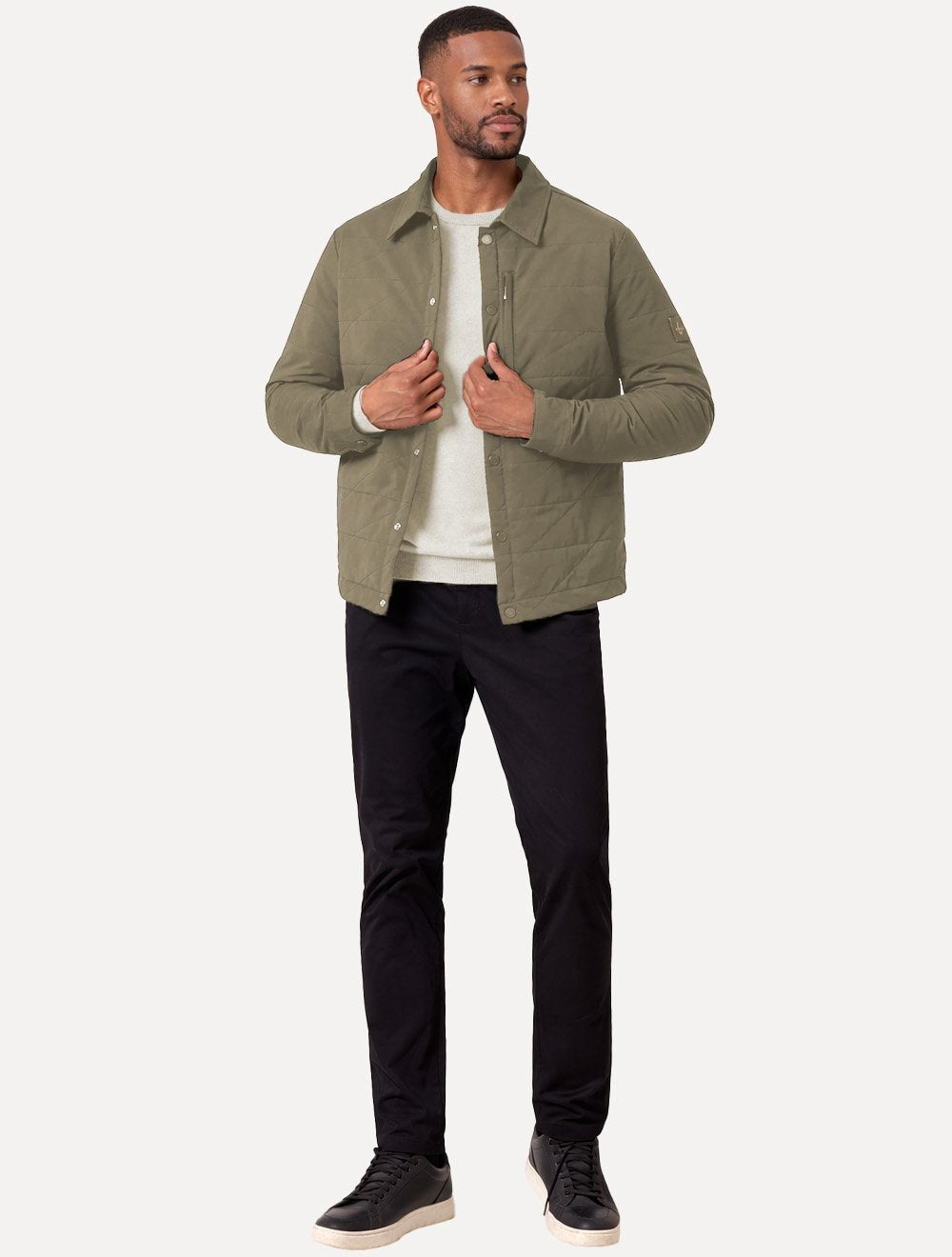 Jaqueta Dudalina Masculina Nylon Matelasse Verde Escuro