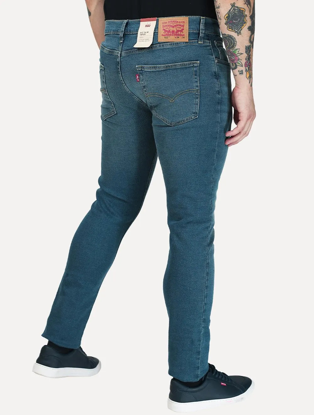Calça Levis Jeans Masculina 512 Slim Taper Stretch Azul Médio