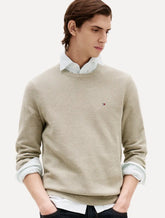 Suéter Tommy Hilfiger Masculino Essential C-Neck Structured Cáqui Mescla