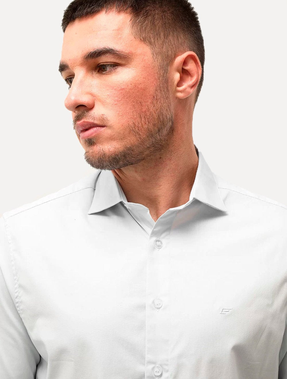 Camisa Ellus Masculina Tricoline LY Slim Italian Cinza