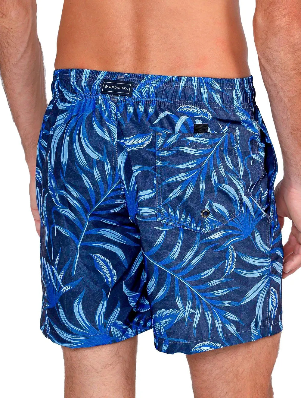 Short Dudalina Masculino D'Água Floral Azul Escuro