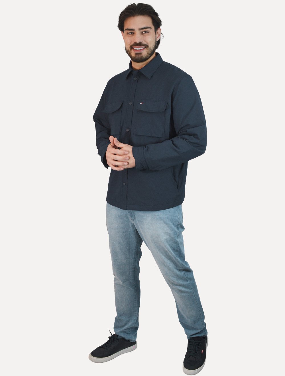 Jaqueta Tommy Hilfiger Performance Nylon Azul Marinho
