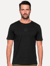 Camiseta Calvin Klein Masculina Center CK Rubber Patch Preta