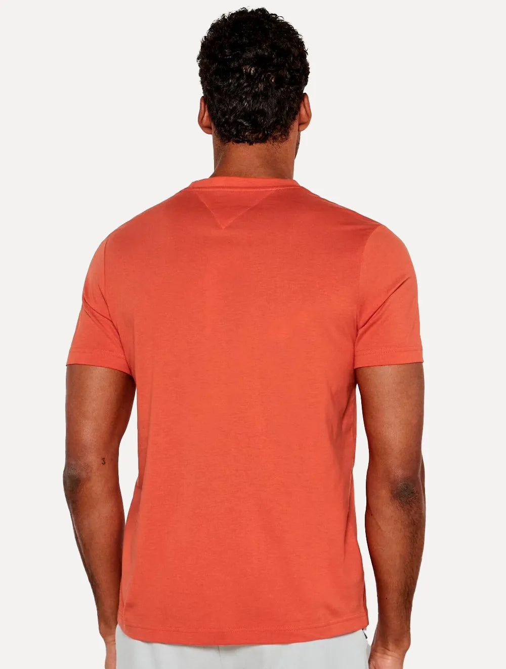 Camiseta Tommy Hilfiger Masculina Center Stack Laranja