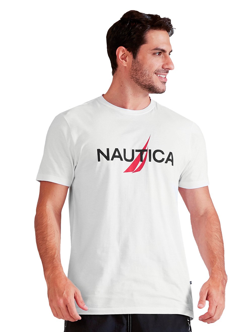 Camiseta Nautica Masculina Red Logo Graphic Branca