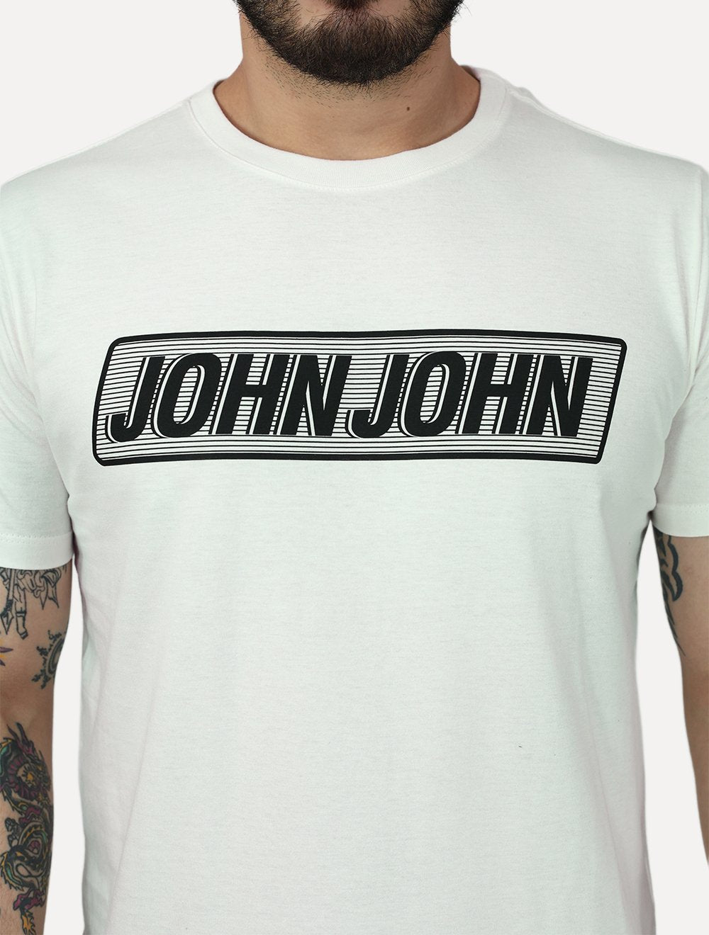 Camiseta John John Masculina Slim Fit Guide Off White