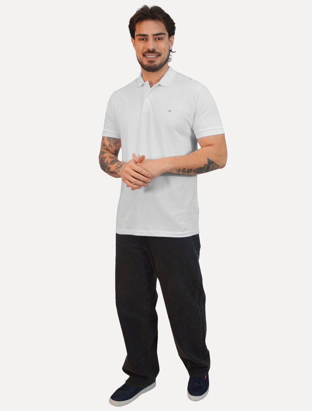 Polo Aramis Masculina Regular Basic Piquet Surton Dark Logo Branca