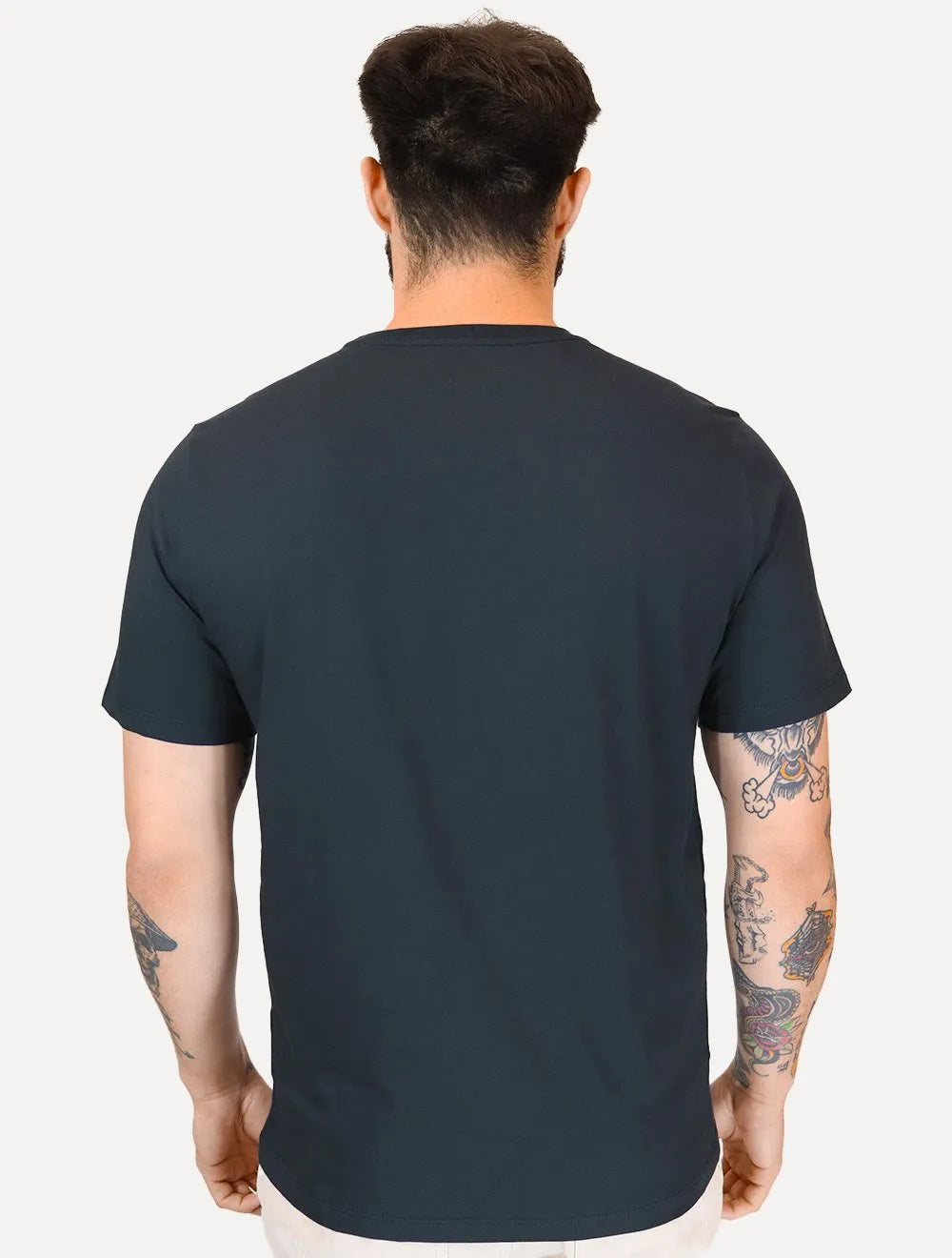 Kit Polo e Camiseta Dudalina Masculina Azul Marinho Listrado e Azul Marinho