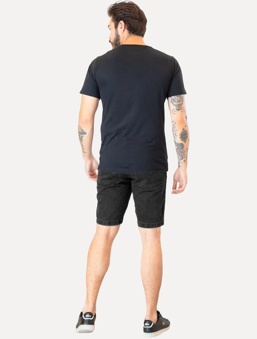 Bermuda Lacoste Jeans Masculina Essential Cotton Preta