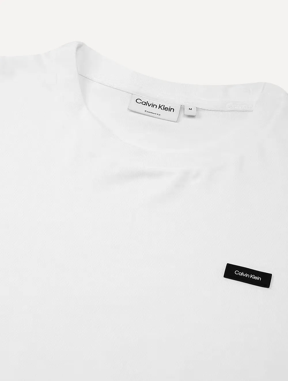 Camiseta Calvin Klein Jeans Masculina Egyptian Cotton Rubber Patch Branca