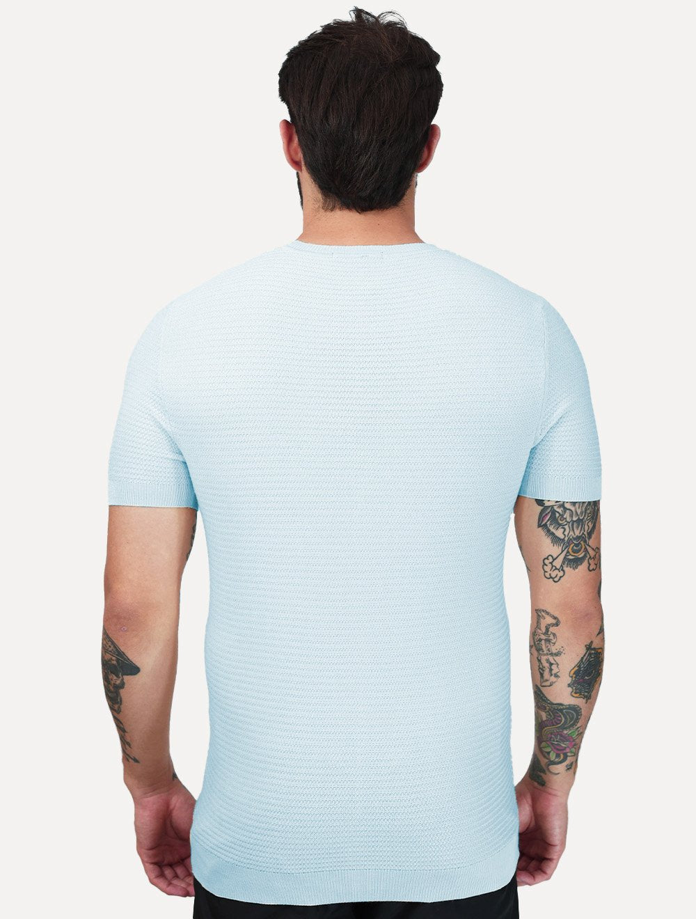 Camiseta Dixen Masculina Tricot Manga Curta Gola Careca Azul