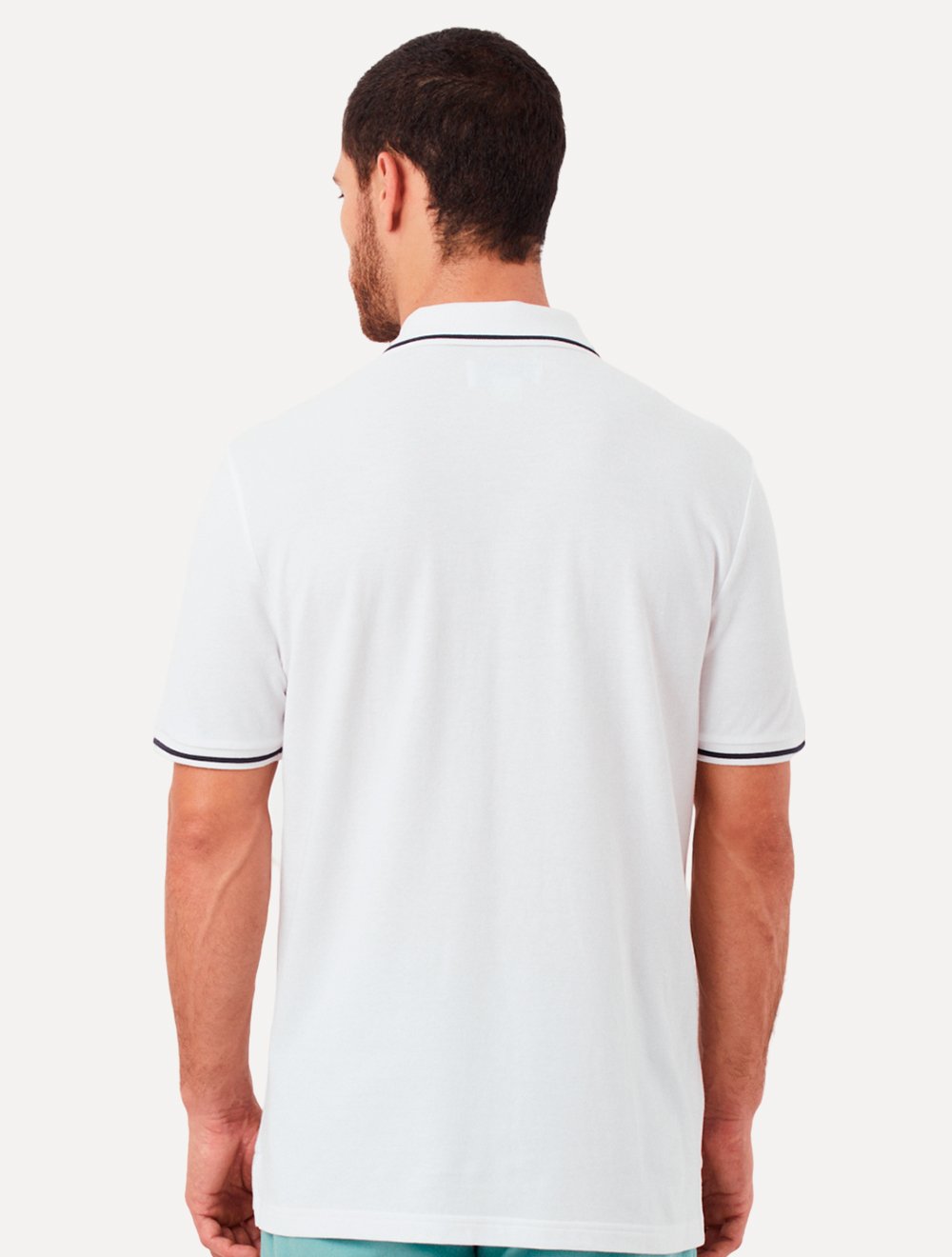 Polo Original Penguin Masculina Malha Jersey Lisa Frisos Branca