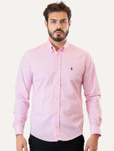 Camisa Ralph Lauren Masculina Slim Fit Stretch Poplin Rosa
