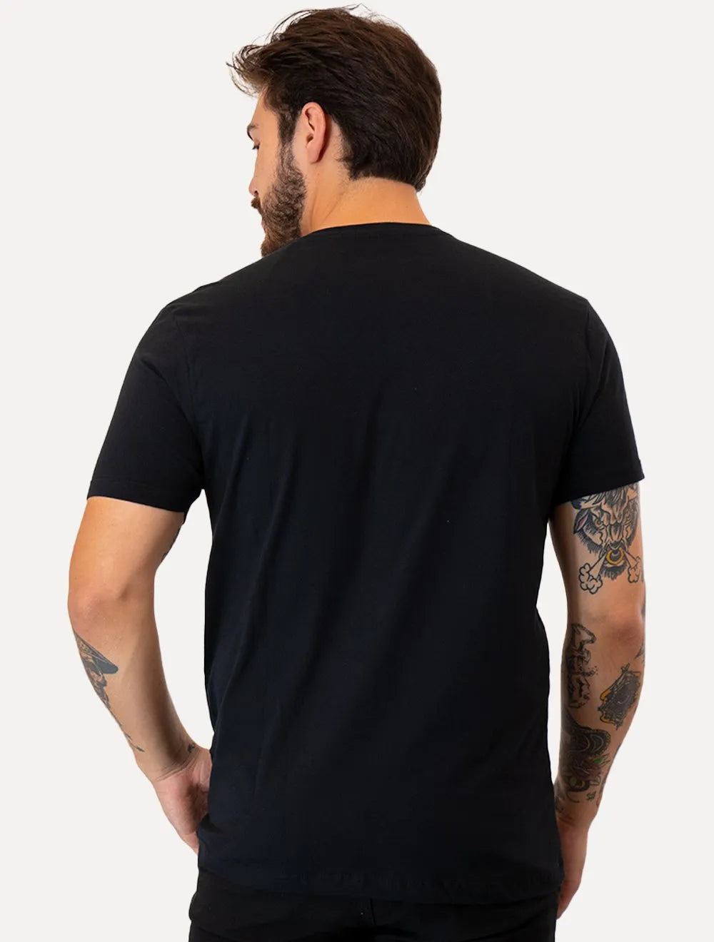 Camiseta Guess Masculina Big Logo Los Angeles Bordado Preta