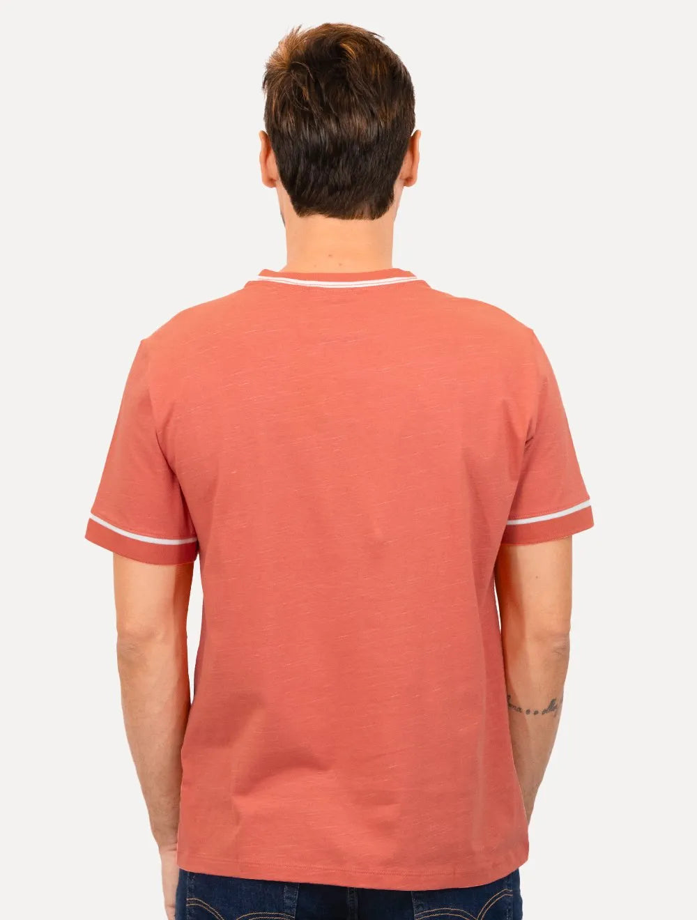 Camiseta Dudalina Masculina Flame Bicolor Goiaba