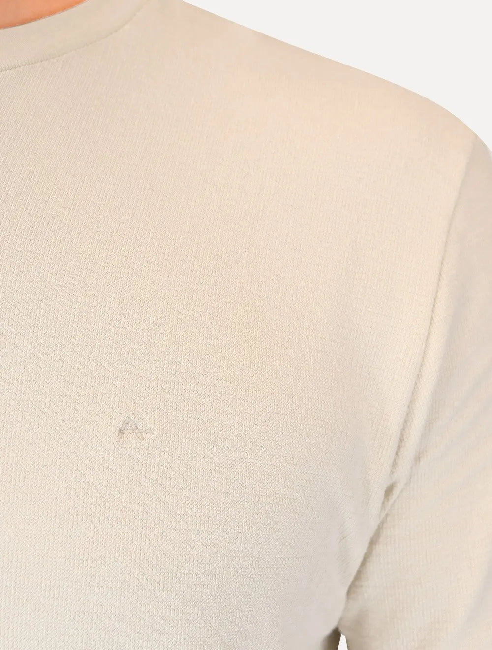 Camiseta Aramis Masculina Regular Gola Portuguesa Tricot Cáqui Claro