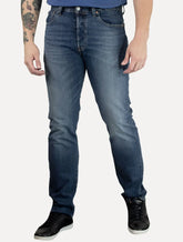 Calça Levis Jeans Masculina Slim 501 Original Greenish Azul Médio