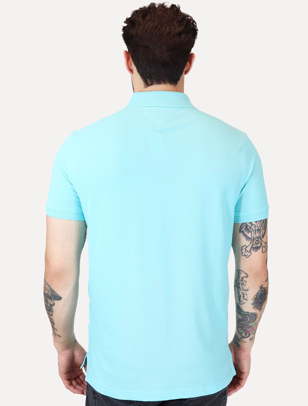 Polo Tommy Hilfiger Masculina Regular Piquet 1985 Dewy Azul Claro