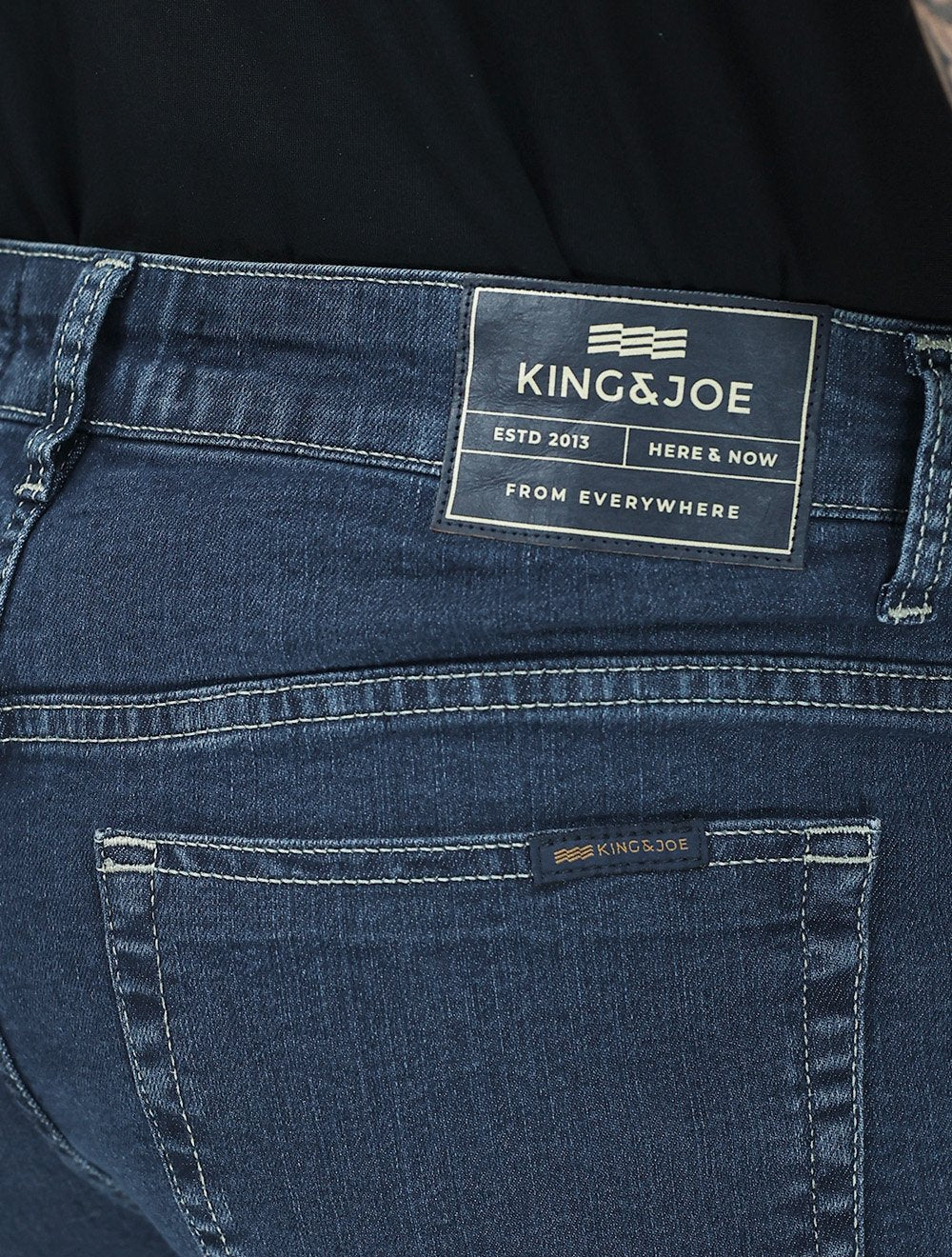 Calça King & Joe Jeans Masculina Regular Smoke Black Azul Marinho