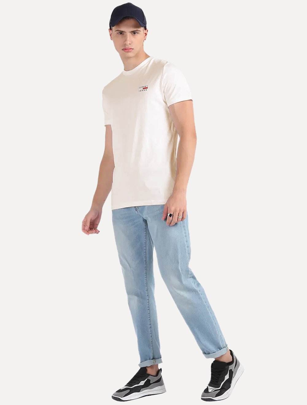 Camiseta Tommy Jeans Masculina Chest Logo Tee Off-White