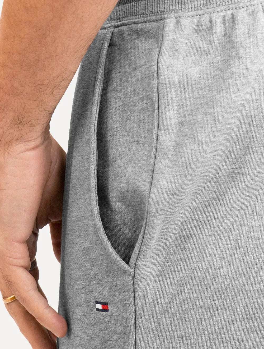 Bermuda Tommy Hilfiger Moletom Masculina Essential Terry Cinza Mescla