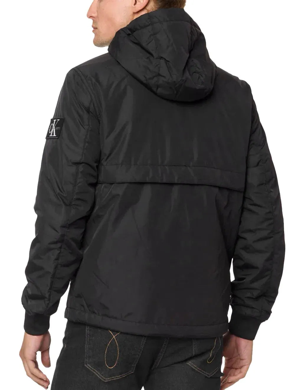 Jaqueta Calvin Klein Jeans Masculina Reciclada Chest Logo Preta