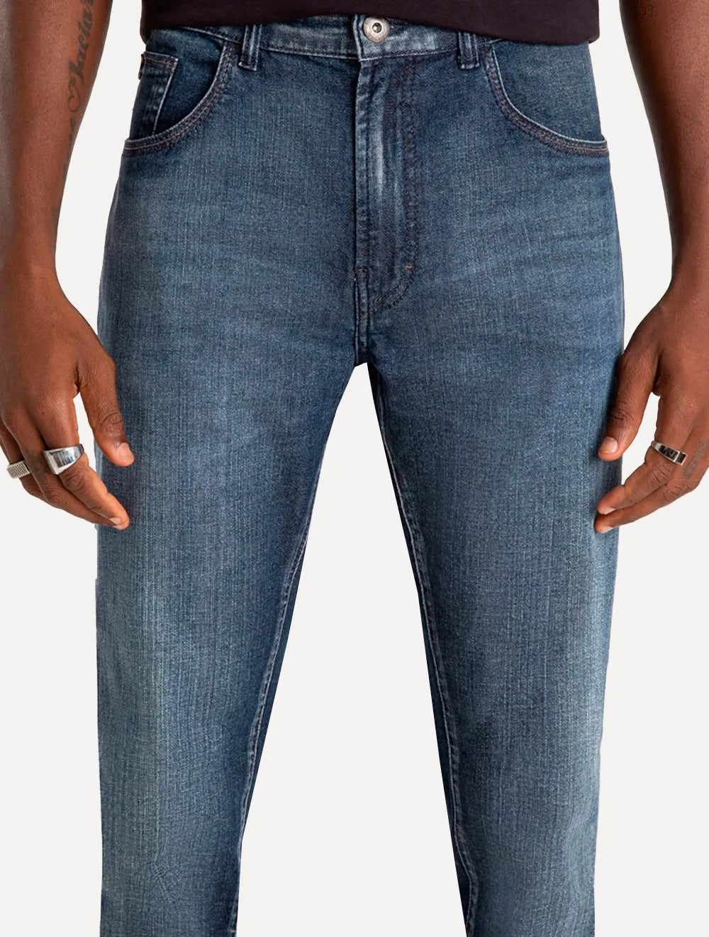 Calça Ellus Jeans Masculina Skinny Indigo Black Tag ET Zetex Clara