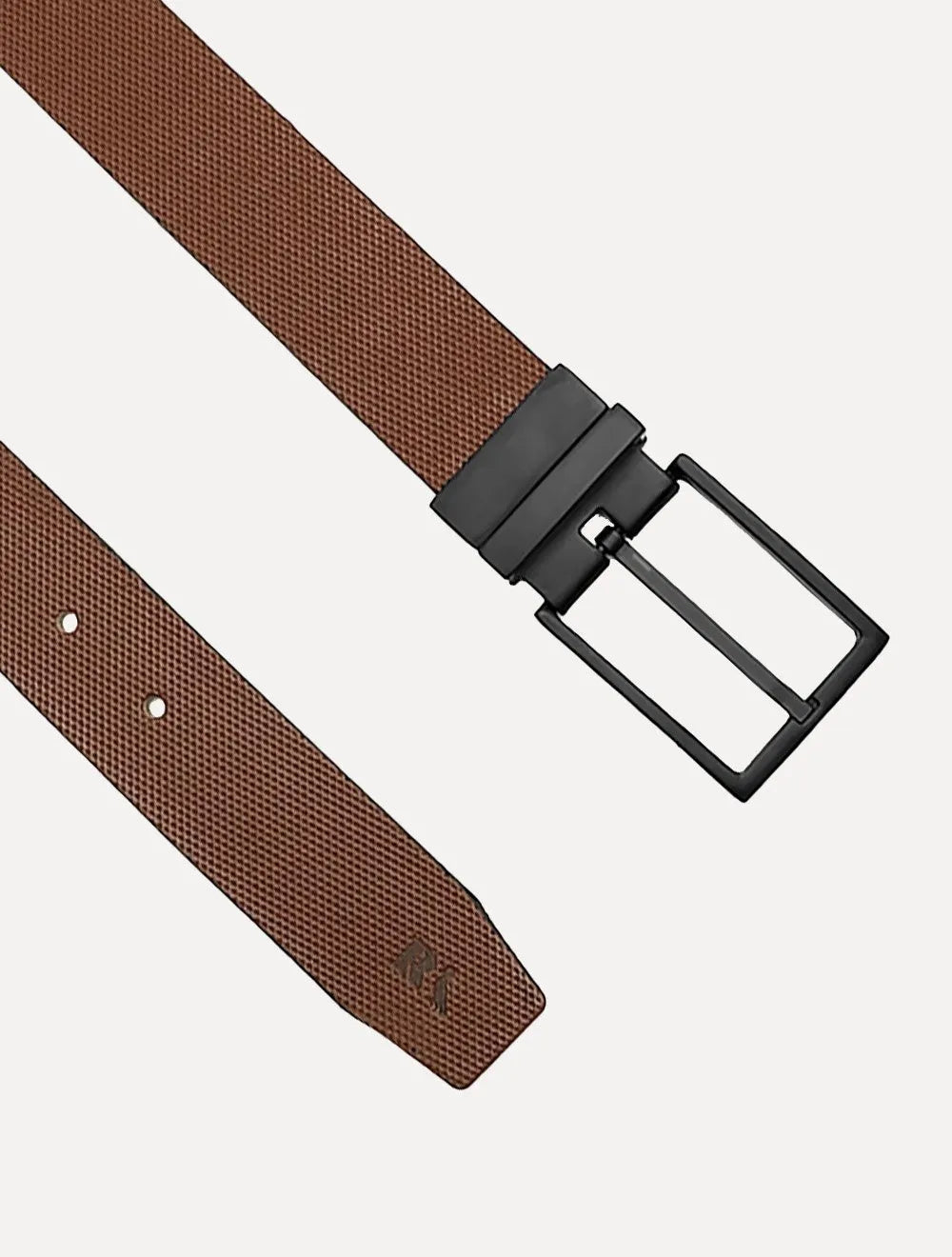 Cinto Reserva Masculino Couro Dupla Face Rajado Caramelo