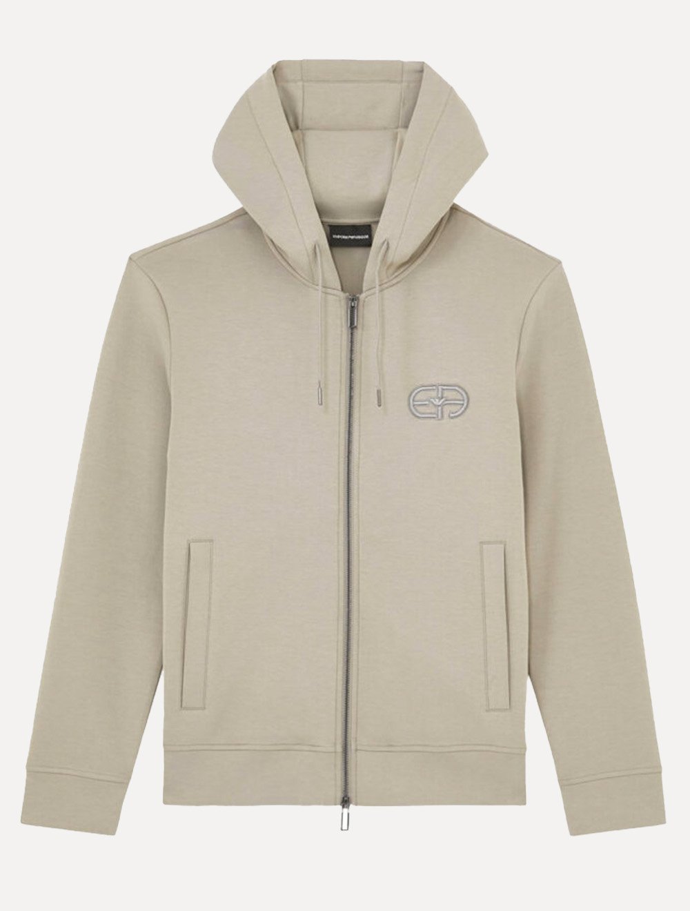Blusa Moletom Emporio Armani Masculina Hoodie Logo Bordado Caqui