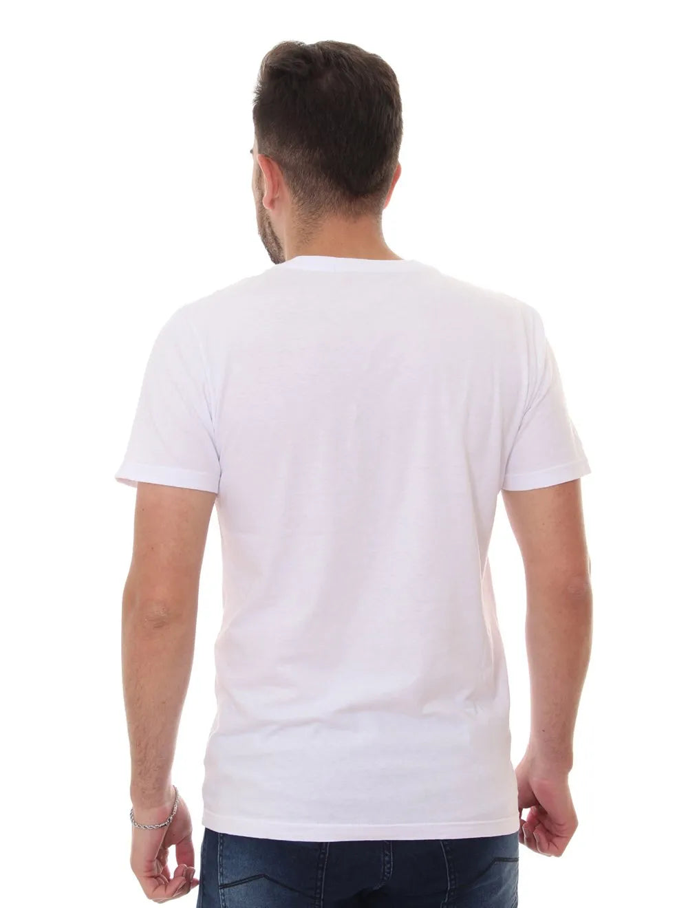 Camiseta Replay Masculina R Basic V-Neck Branca