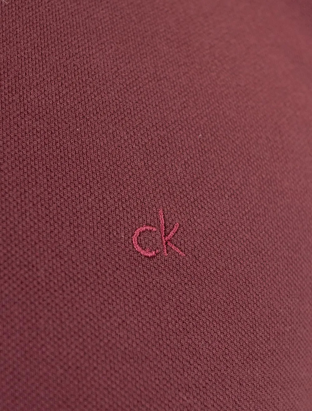 Polo Calvin Klein Masculina Piquet Slim Básica Sem Friso Vermelho Escuro
