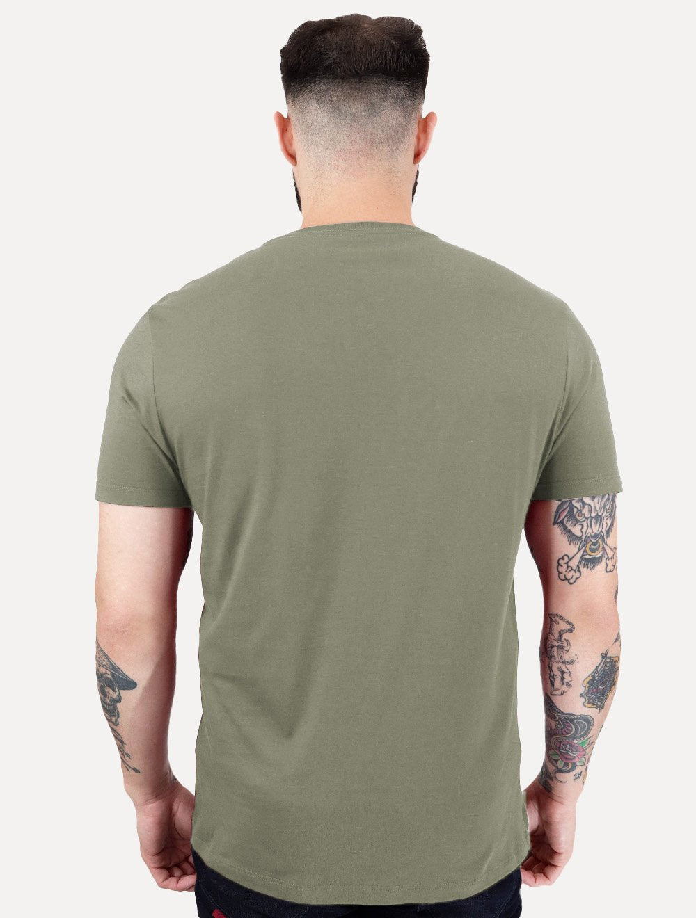 Camiseta Guess Masculina Los Angeles Triângulo Rubber Verde Escuro