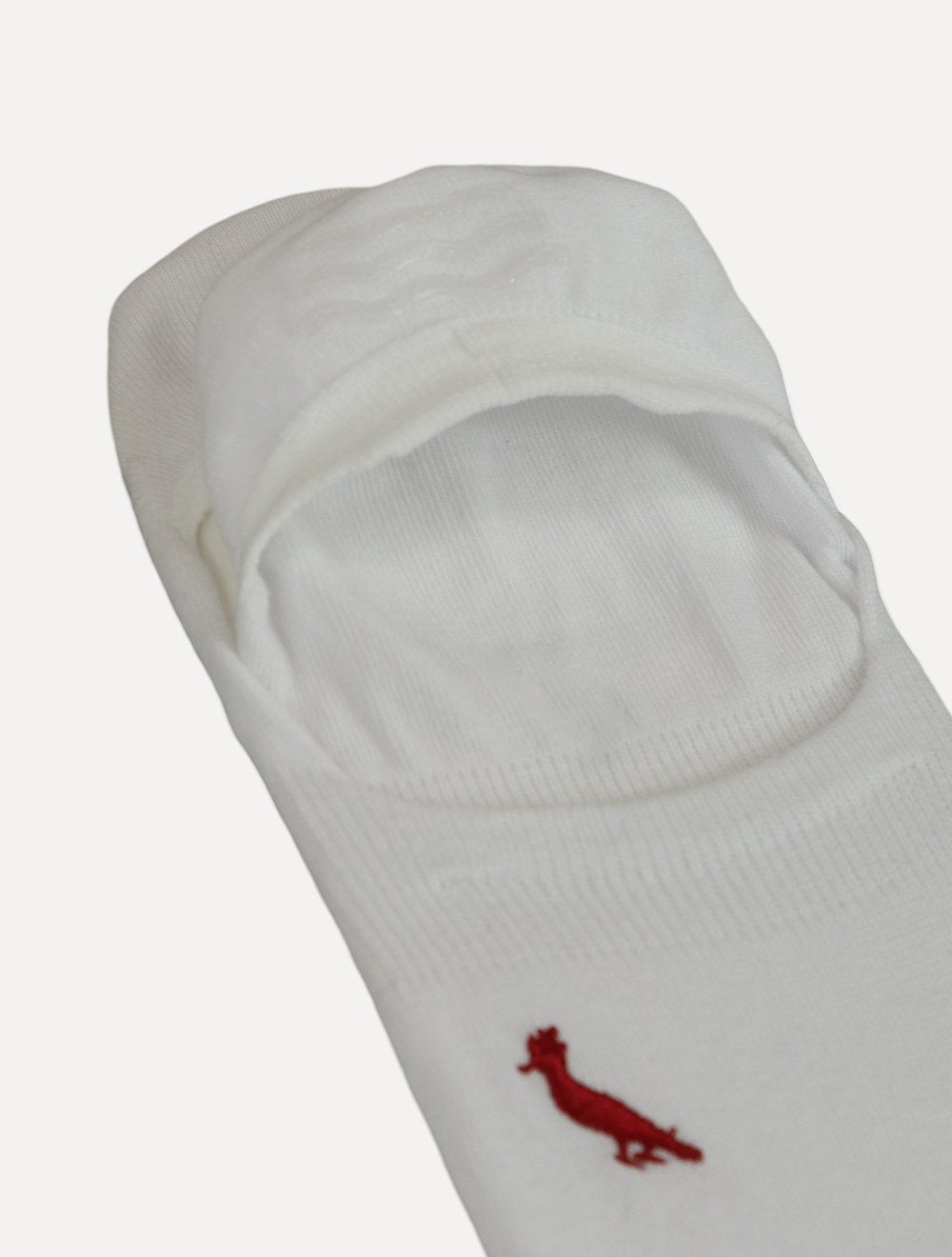 Meia Reserva Masculina Invisível Pica-Pau Bordado Branca