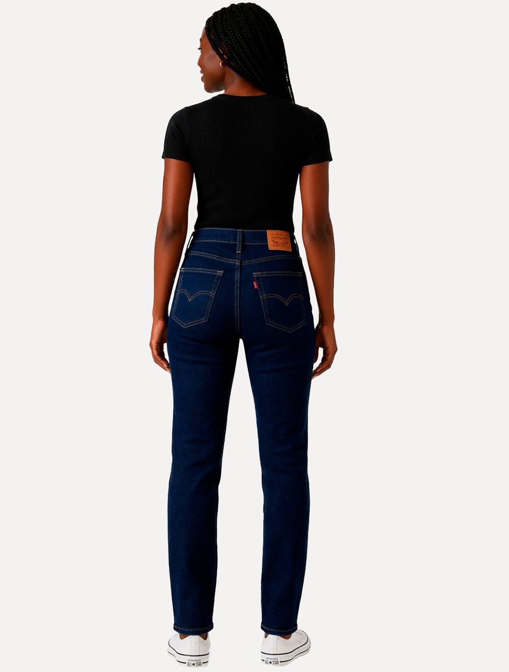 Calça Levis Jeans Feminina 724 Slim High Rise Straight Azul Escuro
