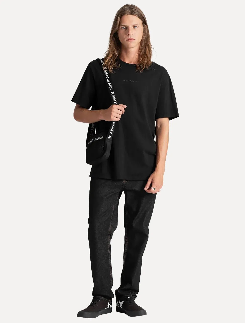 Camiseta Tommy Jeans Masculina Linear Gel Preto