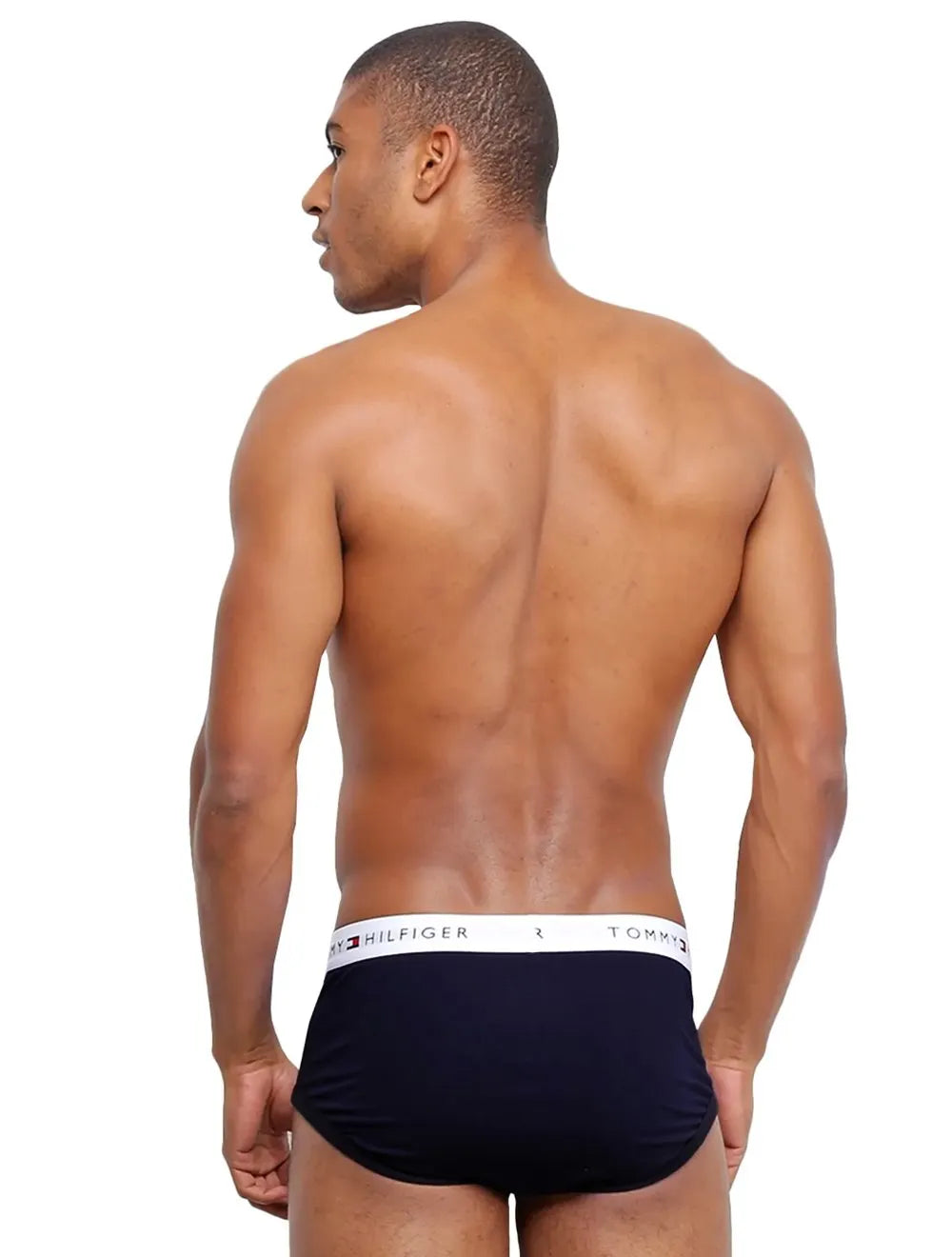 Cueca Tommy Hilfiger Cotton Stretch Brief Vermelha/ Marinho/ Branca Pack 3UN
