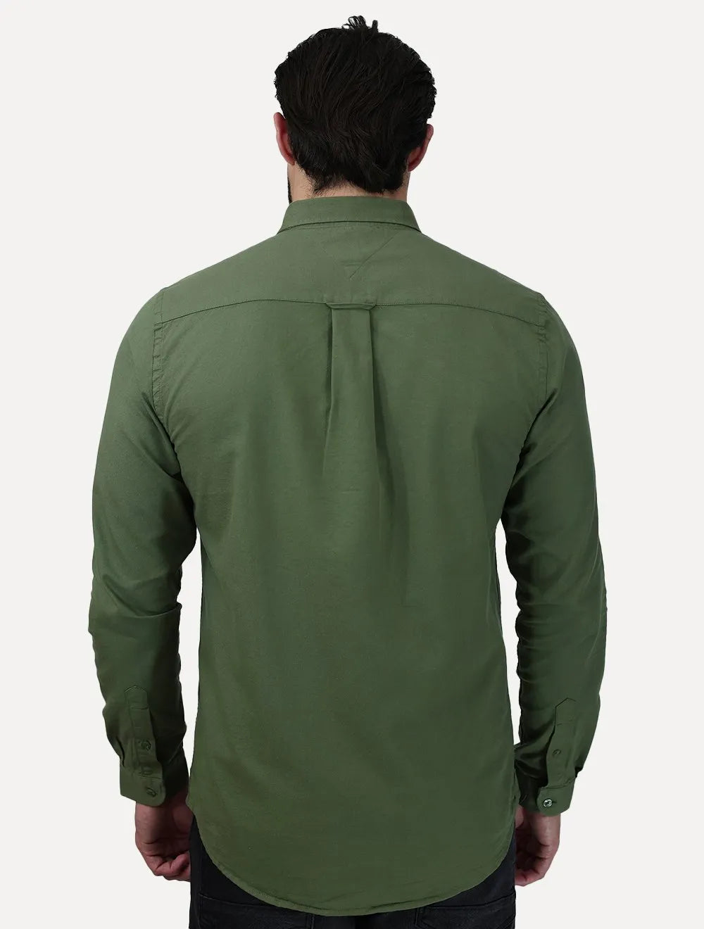 Camisa Tommy Hilfiger Masculina Oxford Regular Verde Sálvia