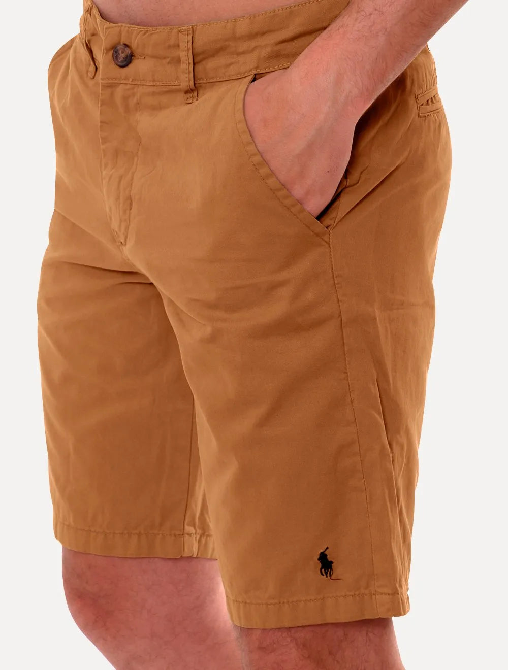 Bermuda Ralph Lauren Masculina Sarja Stretch Marrom Claro