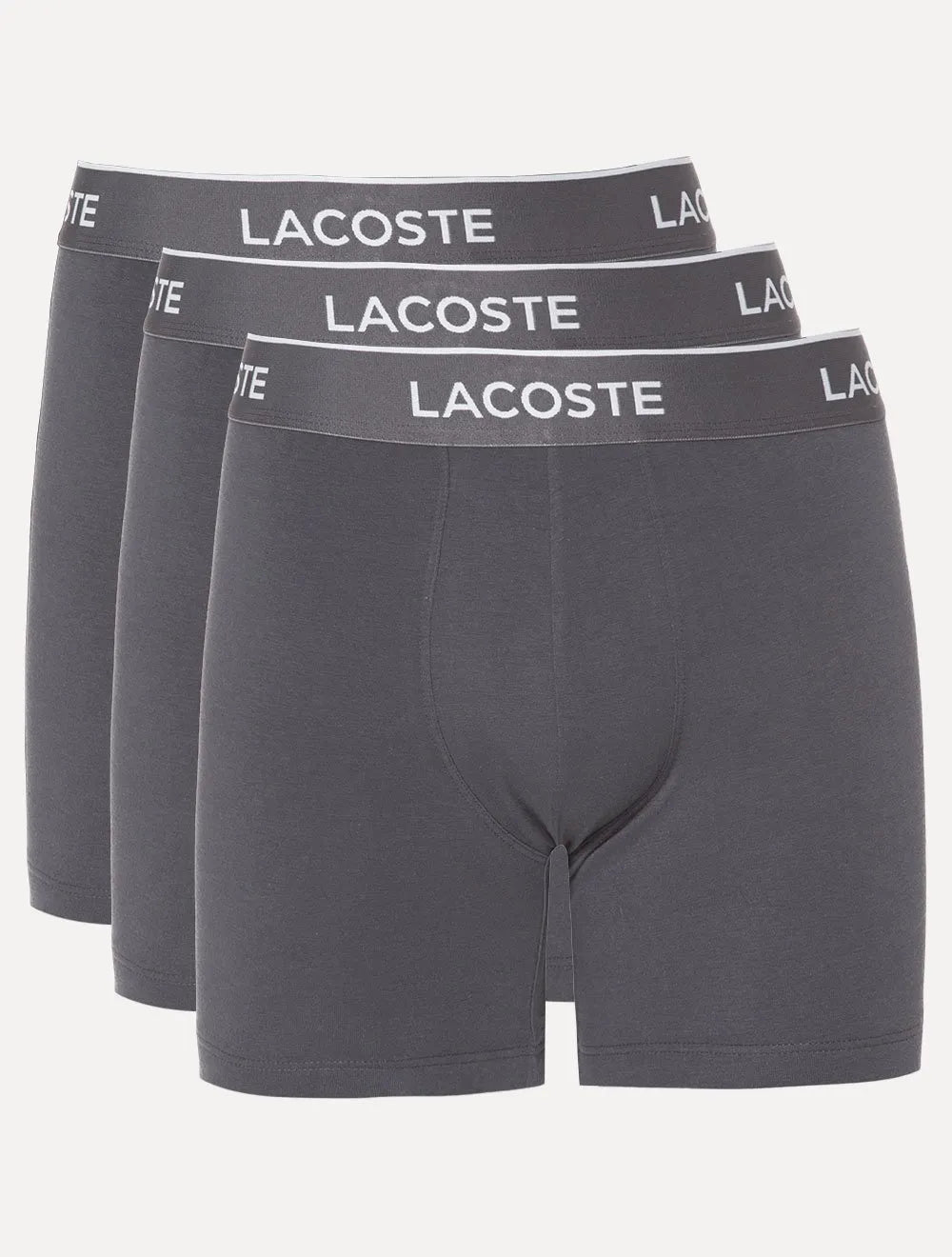Cuecas Lacoste Boxer Long Colored Lettered Waist Cinza Pack 3UN