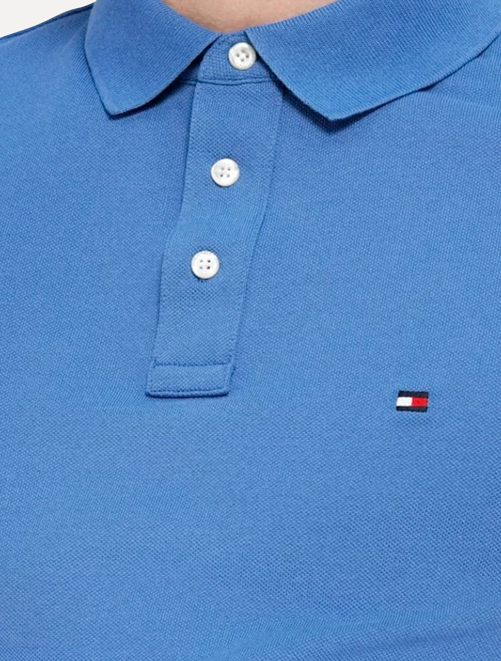 Polo Tommy Hilfiger Masculina Slim Piquet 1985 Orbit Azul