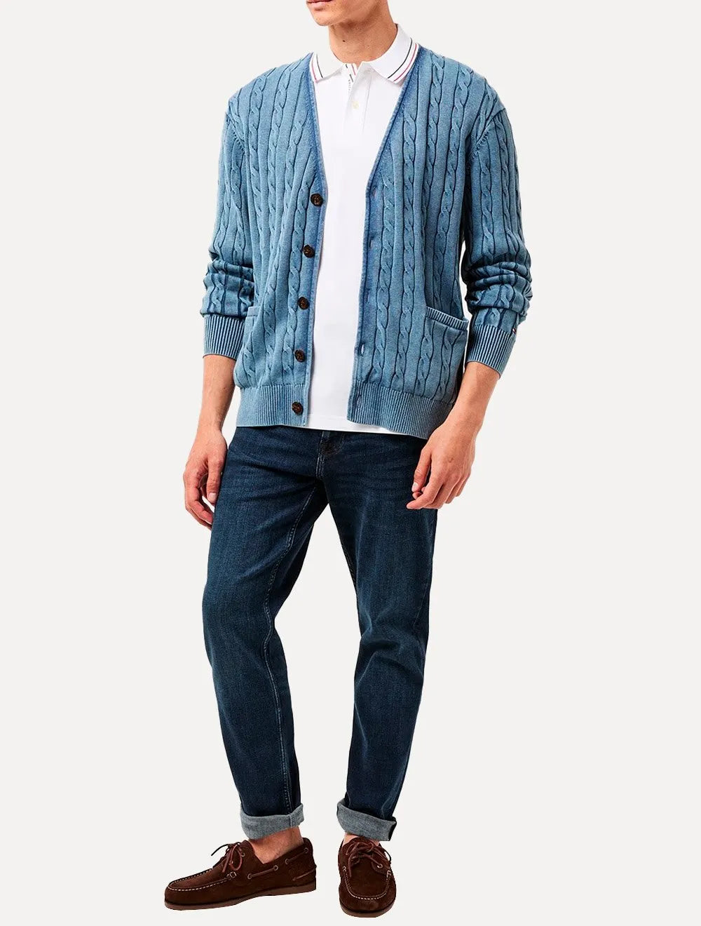 Calça Tommy Hilfiger Masculina Slim Line Straight Denton Azul Marinho