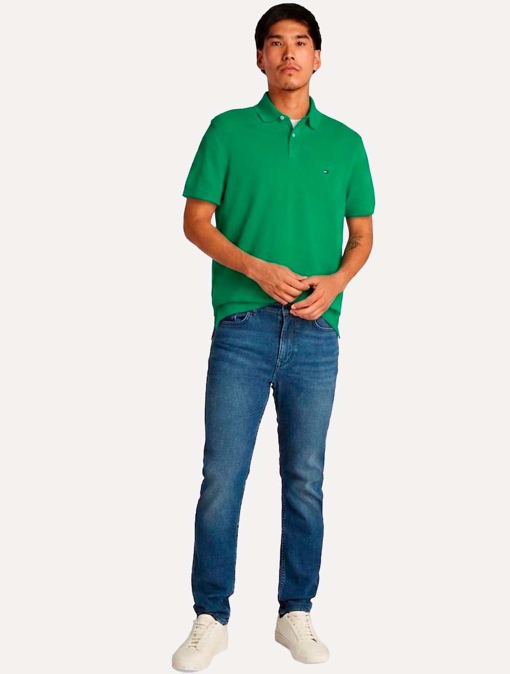 Polo Tommy Hilfiger Masculina Regular Piquet 1985 Verde